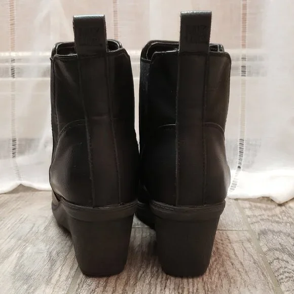 SALE Muk Luks Oxford wedge ankle booties 6.5 black - Picture 5 of 13